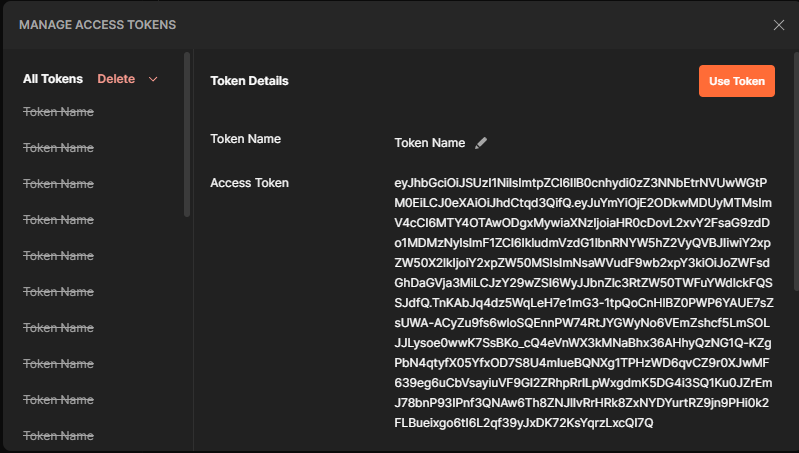 JWT token received in Postman